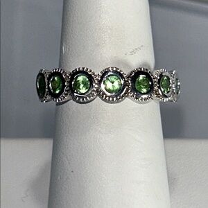 NWOT Sterling Silver Genuine Tsavorite Garnet Gemstone Designer Ring